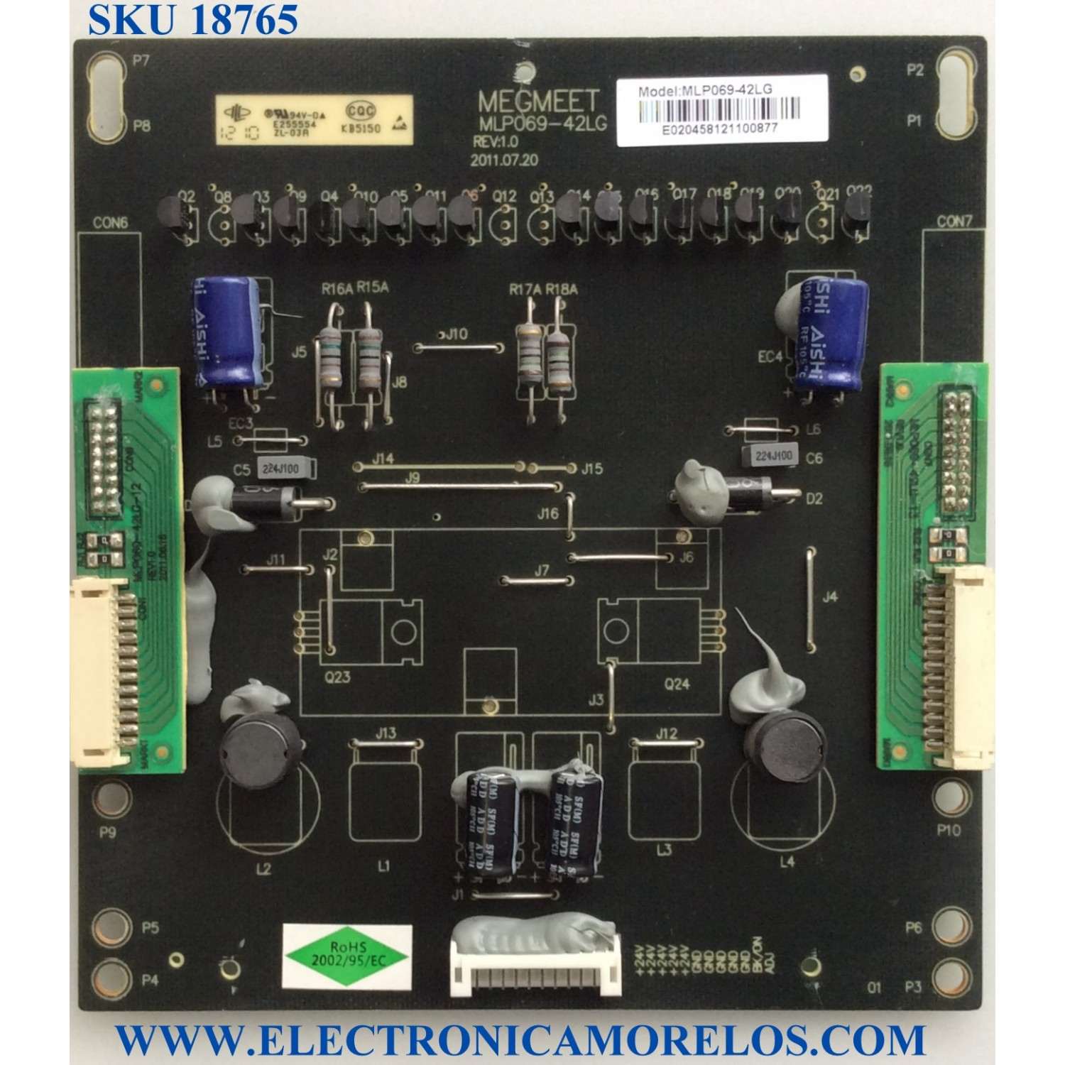 LED DRIVER / UPSTAR MLP069-42LG / MLP069-42LG REV:1.0 / REV:1.0 / E255554 / PANEL LC420EUF (SD)(A1) / MODELO 42"